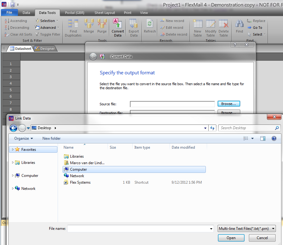 convert dialog